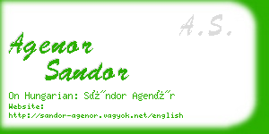 agenor sandor business card